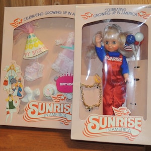 1982 Sunrise in America MIB Doll and MIB &quot;BIRTHDAY&quot; Outfit
