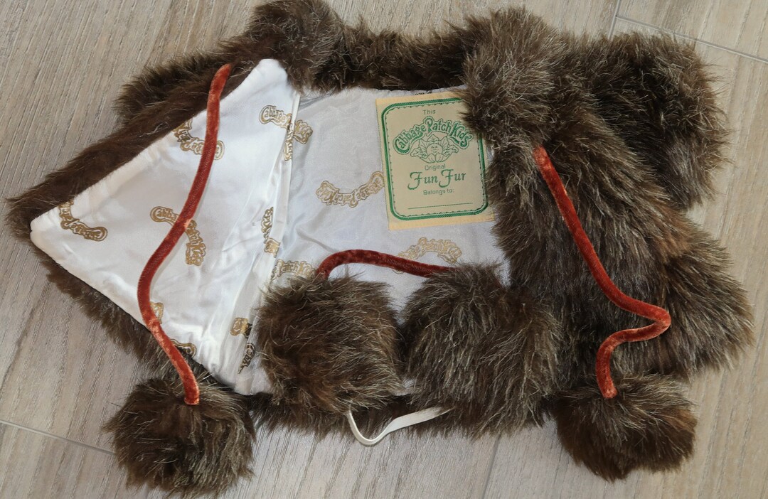 Vintage CABBAGE PATCH Designer Original Fun faux Fur Coat and Ear Muffs