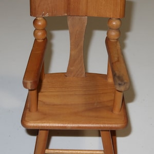 Wooden Straight-Back Doll Chair w/curved back-8 inches tall Total