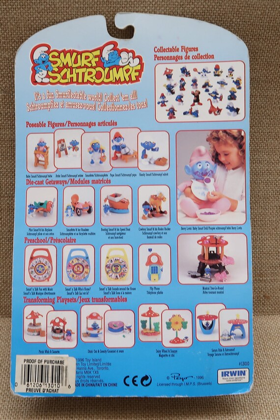 1996 SMURF Schtroumpf ARTIST Figurine Never Removed from the Original card