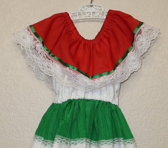 Vtg Little Girls Mexican Fiesta Dress - image 6