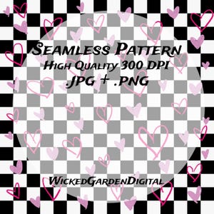Seamless Checkerboard Heart Pattern, Checkerboard Hearts Design, Checkerboard Hearts Seamless Design