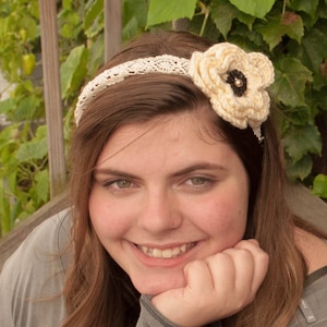 Crocheted flower headband
