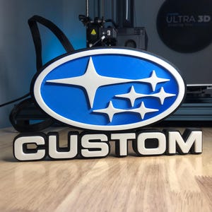 Custom Subaru Name Plate, Personalized Subaru Sign, Subaru Wall Plaque, Subaru Garage Decor, Custom Subaru Desk Sign