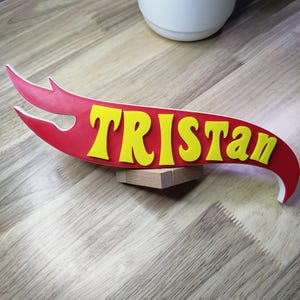 Custom Hot Wheels Name Plate, Personalized Hot Wheels Sign, Hot Wheels Wall Plaque, Custom Car Name Tag, Hot Wheels Room Decor
