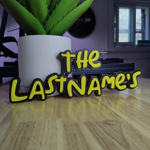 Custom Simpsons Name Plate, Personalized Simpsons Sign, Cartoon Name Plaque, Simpsons Room Decor, Custom Simpsons Wall Art