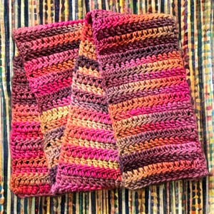 100% Merino Wool Scarf - Bordeaux Multicolor