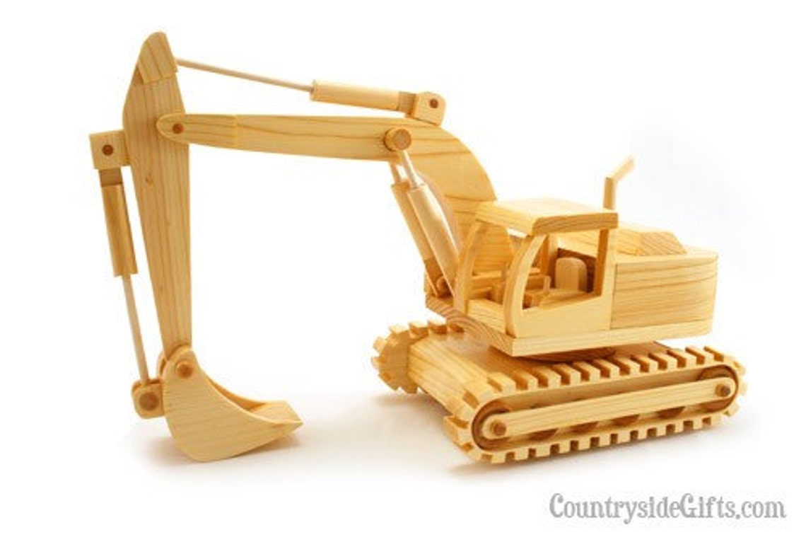 Wooden Excavator Model Etsy
