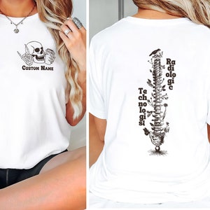 Personalized Radiologic Technologist Shirt, Radiology Skeleton Shirt, RAD Tech Shirt, Xray Tech Tee, Radiology Graduation Gift