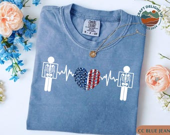 Radiologie Tech 4 juli shirt patriottisch skelet ribbenkast hart Xray Tee voor Rad Tech, Xray Tech 4 juli shirt RT cadeau