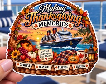 Thanksgiving Cruise Door Magnet Cruising For Thanksgiving Cruise Door Magnet, Turkey & Pumpkins, Thanksgiving Cruise Door Sign Non Custom