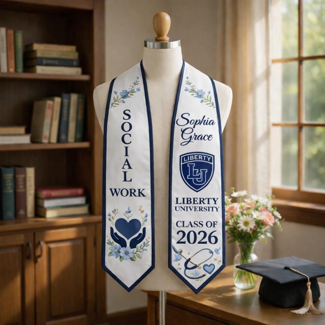 Custom Social Work Graduation Stole, Personalized MSW BSW Sash, Social ...