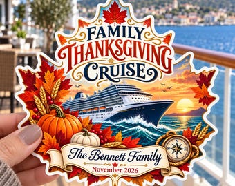Personalized Thanksgiving Cruise Door Magnet, Custom Cruise Door Magnet Personalized Thanksgiving Family Holiday Cruise Gift cruise Gifts