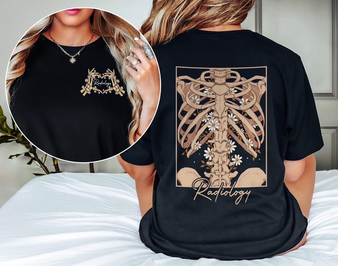 Personalized Floral Xray Tech Skeleton Shirt, Dark Botanical Sweatshirt ...