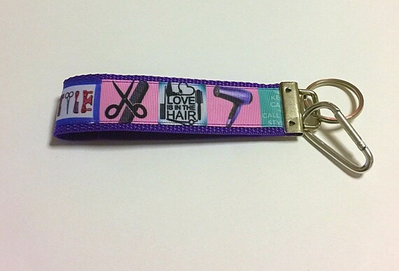 Hair Stylist Keychain Fabric Wrist Keychain Key Fob Etsy