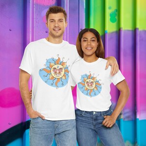 Gemini Zodiac Adult Unisex T-Shirt | Astrology Graphic Tee for Gemini Sign | Horoscope Birthday Gift Shirt | Zodiac Sunburst Tee