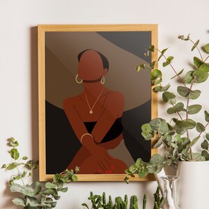 African American Art, Black Art, Black Woman Art, Black Girl Art Print, Woman Art Decor, Boho Wall Art, Female Art, Minimalist Art, Prints.