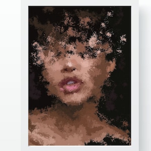 The Gaze by ArtsbyAdaa: Black Art, African American Art, Afro Art, Black Art Print, Female Art, Black Female Art, Black and White Art,