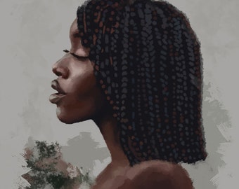 Ujunwa by ArtsbyAdaa: Black Art, African American Art, Art Print, Black Art Print, Female Art, Black Female Art, African Wall Art, Wall Art