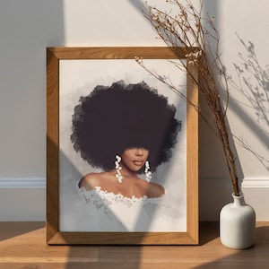 In my beauty: Black Female Art Print, Black Girl Magic Art Print, Black Woman Art, Art Print, Afro Art,