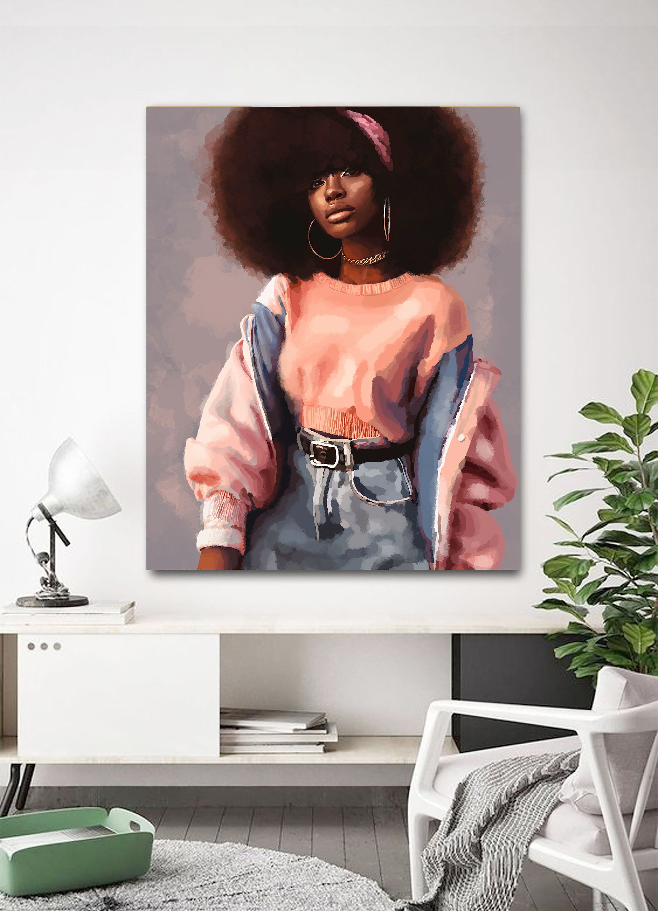 Black Woman Retro Art Print, African American Wall Decor - Etsy