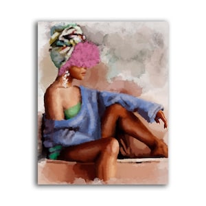 Breezy Samstag Morgen von Arts by Adaa - Schwarze Kunst, Afrikanische Kunst, Afro Kunst, Schwarze weibliche Kunst, Weibliche Kunst, Schwarze weibliche Kunst, Afrikanische Wandkunst
