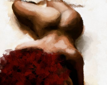 Black Woman Art Print: Afrocentric Bedroom Decor