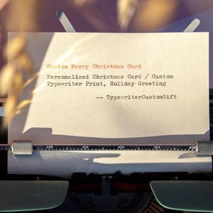 Personalisierte Weihnachtskarte | Benutzerdefinierte Typewriter Print, Weihnachtsgruß, Geschenk zum Valentinstag