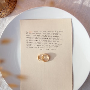 Stampa vintage con voti nuziali, stampa di poesie personalizzate, ricordo personalizzato per macchina da scrivere per coppie, stampa per macchina da scrivere, regalo di anniversario, regalo memorabile