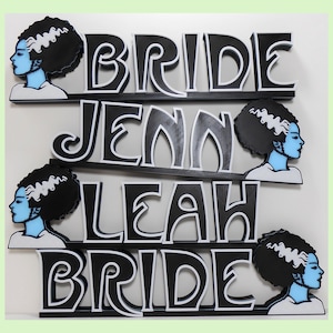 Bride of Frankenstein Custom Personalized Name Plate 3D Printed