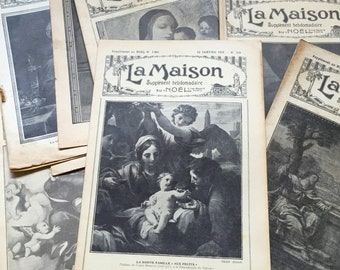 Vintage /antique/French Magazines 1924-1931 , La Maison. French writing, scrolled headings, French ephemera, rare antique French magazine