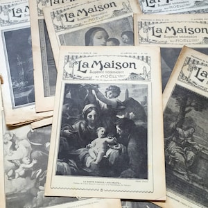 Vintage /antique/French Magazines 1924-1931 , La Maison. French writing, scrolled headings, French ephemera, rare antique French magazine image 1