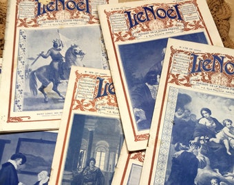 Vintage /antique/French Magazines 1924-1931 , La Noel. French writing, scrolled headings, French ephemera, rare antique French magazine