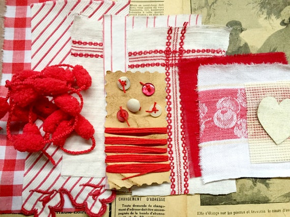 Ribbons Trims Included Crazy Quilt Slow Stitching Kit White//Off White Buttons