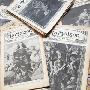 Vintage /antique/French Magazines 1924-1931 , La Maison. French writing, scrolled headings, French ephemera, rare antique French magazine image 6