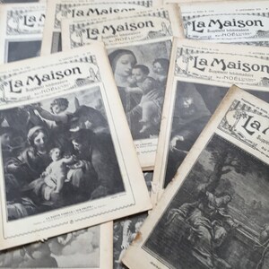 Vintage /antique/French Magazines 1924-1931 , La Maison. French writing, scrolled headings, French ephemera, rare antique French magazine image 2