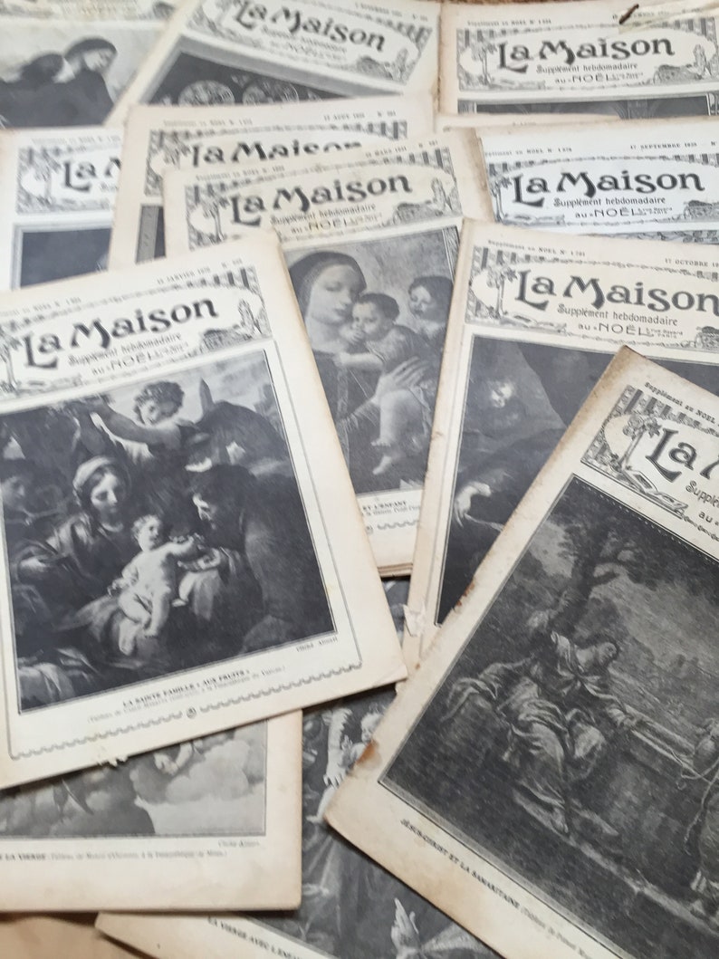 Vintage /antique/French Magazines 1924-1931 , La Maison. French writing, scrolled headings, French ephemera, rare antique French magazine image 2