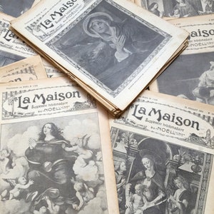 Vintage /antique/French Magazines 1924-1931 , La Maison. French writing, scrolled headings, French ephemera, rare antique French magazine image 3