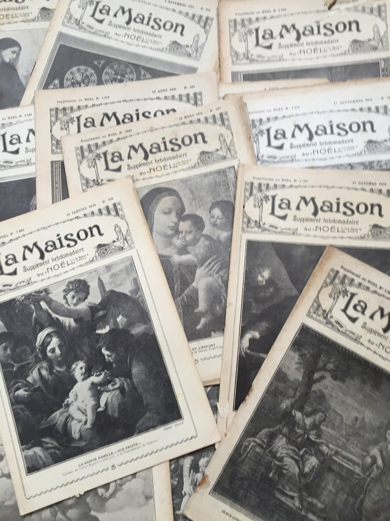 Vintage /antique/French Magazines 1924-1931 , La Maison. French writing, scrolled headings, French ephemera, rare antique French magazine image 7
