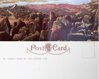 Postcard Tasmania Hobart from Mt. Wellington Australia. Vintage postcards, Australian postcard. Australian landscape. Collectable postcard