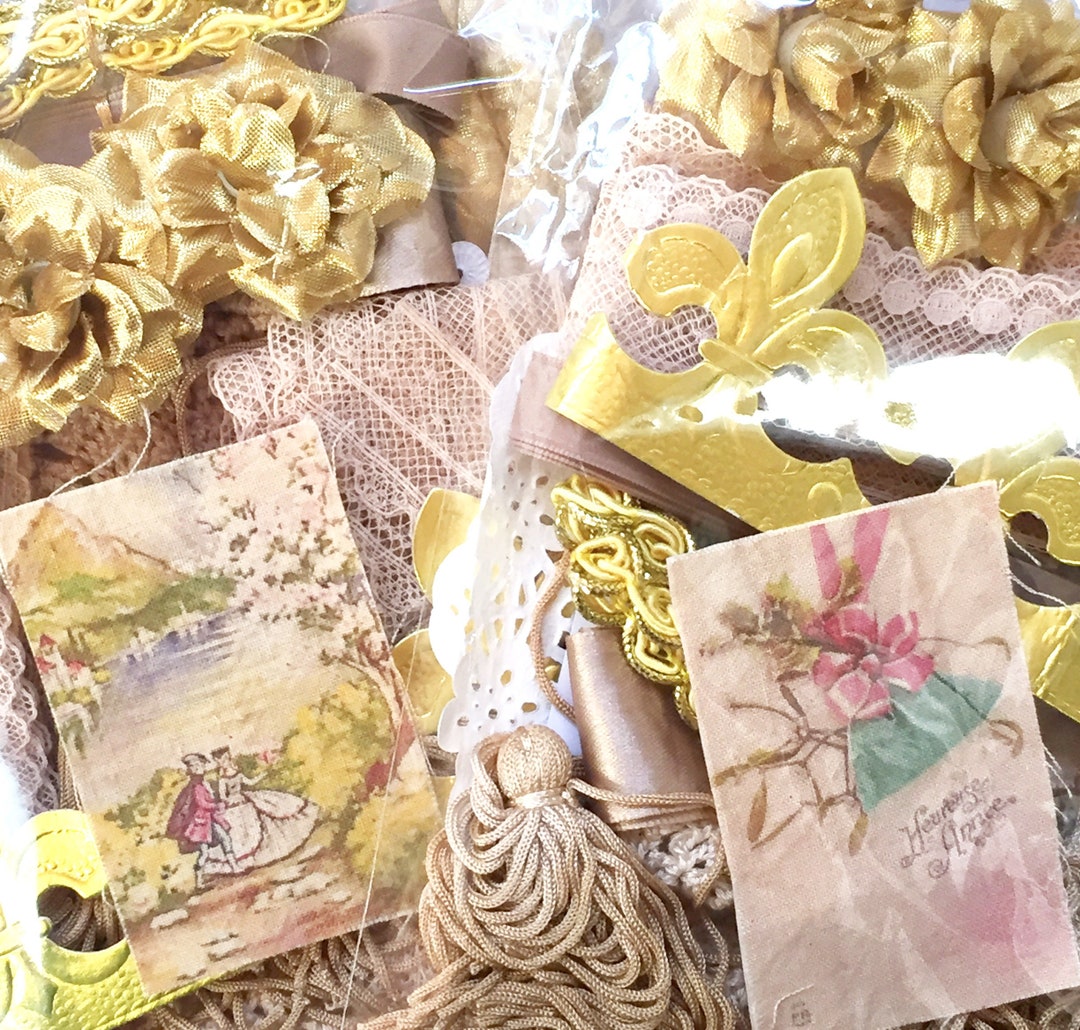 French Inspired Embellishment Bundle Vintage Embellishment Etsy
