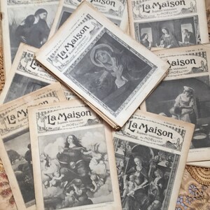 Vintage /antique/French Magazines 1924-1931 , La Maison. French writing, scrolled headings, French ephemera, rare antique French magazine image 9
