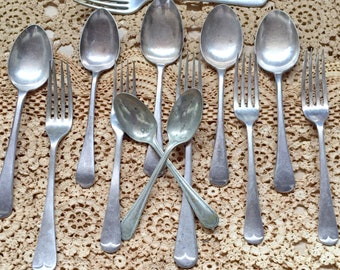 Vintage E.P.N.S. A1 Silver Cutlery, A1 silver flatware, vintage cutlery, 14 pieces, Craftsman, Grosvenor, Sheffield England, Rodgers Rex