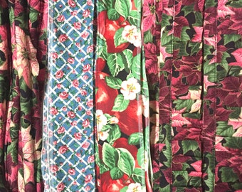 Vintage wire ribbon & ruffle pack, 1970s autumn, red ribbons, vintage trim, Christmas ribbon,floral ribbon, cotton fabric, vintage sewing
