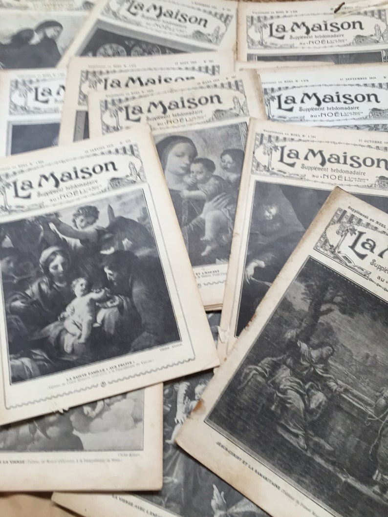 Vintage /antique/French Magazines 1924-1931 , La Maison. French writing, scrolled headings, French ephemera, rare antique French magazine image 10