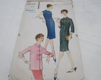 Original 1950's Vintage Vogue 9633 Ladies Dress Pattern