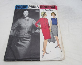 Original 1960's Vintage Vogue Paris Original 1255 Nina Ricci Ladies Dress Pattern