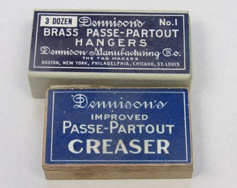 Vintage Dennison's Passe-Partout Creaser and Hangers