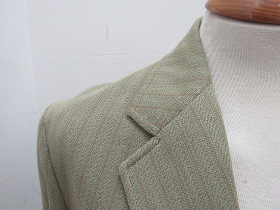 Pale Green Striped Trevira 2000  1970s Vintage Ja… - image 3