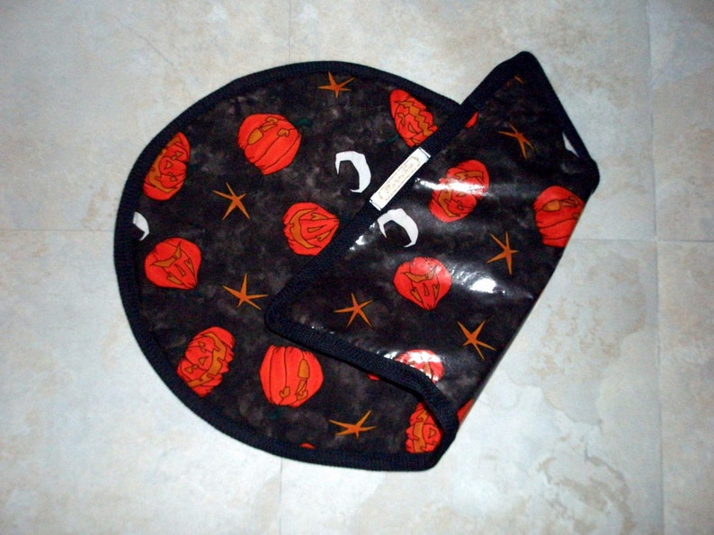 Halloween Print Cat Placemat vinyl coated Etsy